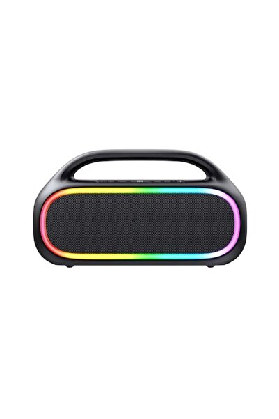 Boxely Portable Bluetooth Speaker 50W, Powerful Bass, RGB Lights, IPX6, 12H, FM, Type-C, 40x20x30 cm