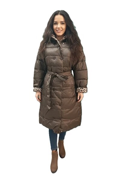 OEM - Reversible women's jacket - Leopard print / plain brown - Size 52