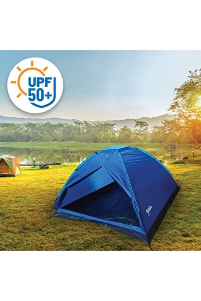 OEM Camping Tent Waterproof for 3 People, UPF50+, Mosquito Net, Carry Bag, Blue (200x200x130 cm)