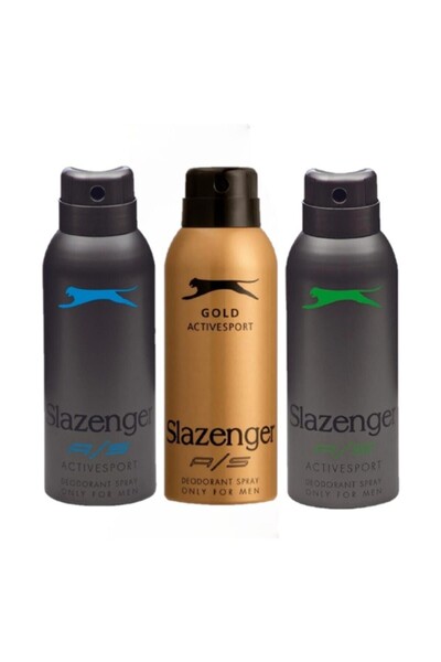 Slazenger Erkek Deodorant Seti - 3×150 ml, Odunsu ve Fougere Notalı, Sportif ...