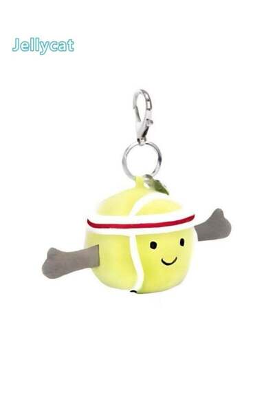 Jellycat Plush Pendant Series — Tennis Ball Plush Charm (Key Chains, Bags, Phone Cases, Zippers, C