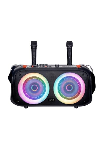 Boxely Boxă portabilă Bluetooth 5.0, bas puternic, lumini RGB, baterie de 6 ore, încărcare rapidă, neagră