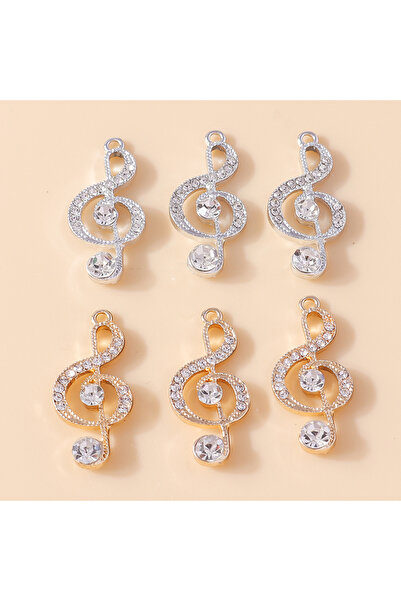 Choice مزيج 10 قطع من الذهب والفضة اللون كريستال رقيق ملاحظة موسيقية سحر قلاد...