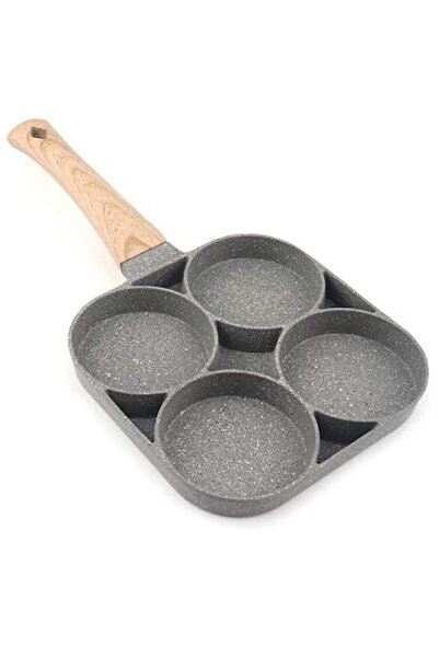 Boxely Multifunctional 4-Compartment Breakfast Pan, Non-Stick, Wooden Handle ...