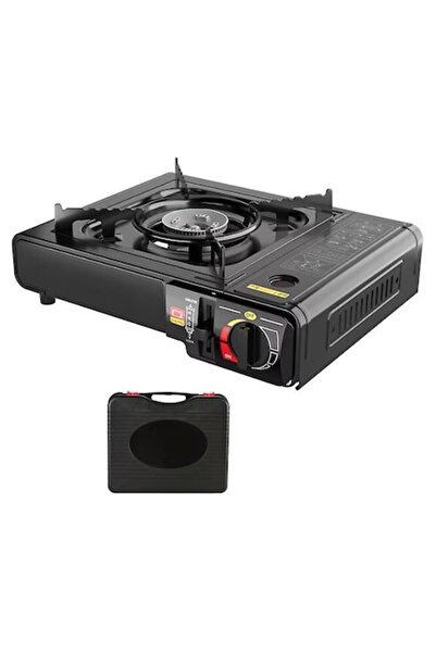 Boxely Aragaz de camping profesional cu un singur arzător – aprindere piezzo, combustibil dual