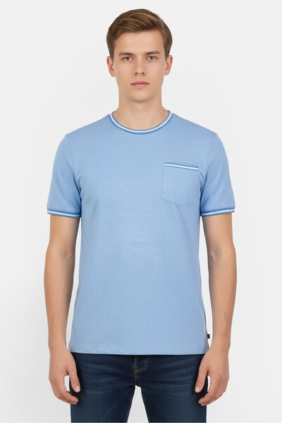 Chaps Men Crew Neck Short Sleeve Heather T-Shirt, Blue