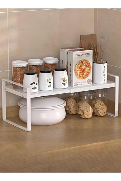 DOMEET رف منظم قابل للتوسيع على سطح العمل، رف مطبخ متعدد الوظائف قابل للإزالة، منظم رف التوابل