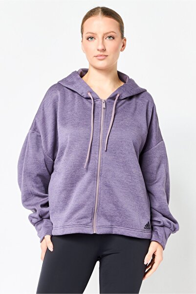 adidas Women Sportswear Fit Long Sleeve Training Hoodie, Purple