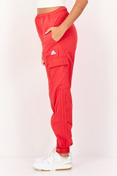 adidas Women Loose Fit Brand Logo Dancing Cargo Pants, Red