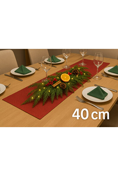 Marrone 40 Cm Masa Ortası Ledli Pilli Garland Yılbaşı Süsü