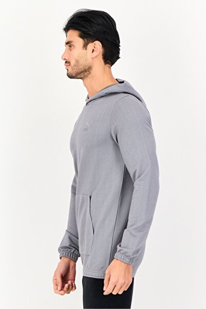 Puma Men Sportswear Fit Long Sleeve Outdoor Hoodie, Dark Grey