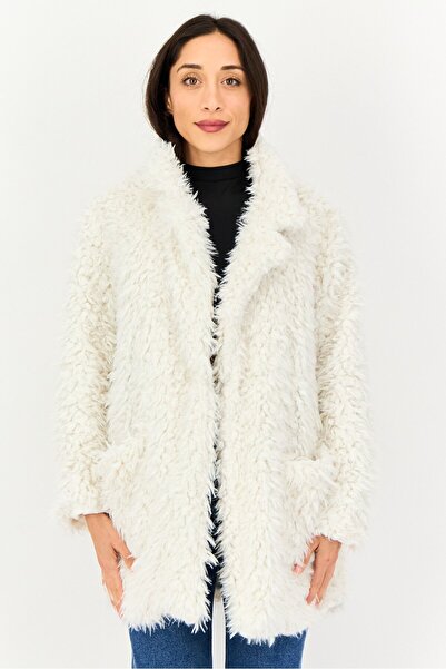 Sadie & Sage Women Faux Fur Softshell Jackets, Ivory