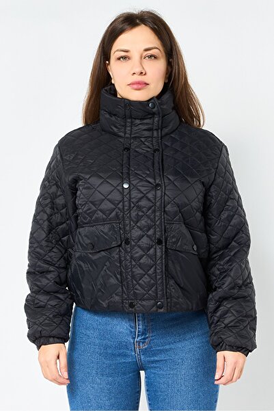 Cropp Women Quilted Puffer Jacket, Black