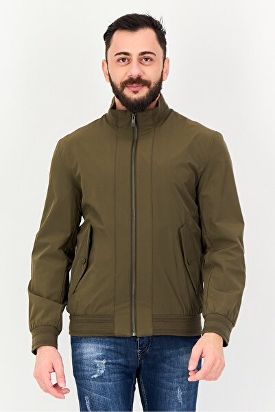 Marc New York جاكيت بومبر رجالي سادة، زيتوني غامق