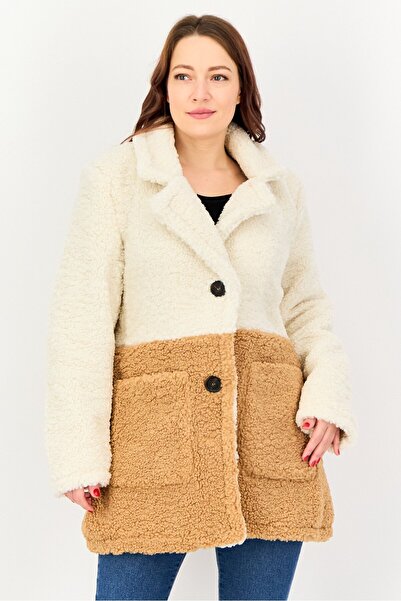 French Connection Women Textured Sherpa Jacket, Multicolor