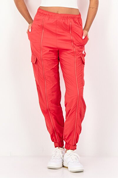 adidas Women Loose Fit Brand Logo Dancing Cargo Pants, Red