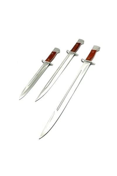 Ems Set of 3 Bayonets for camping and hunting, 34.5 cm, 43 cm, 50 cm, sheath included