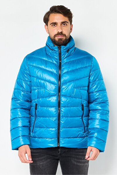 Kenneth Cole Men Quilted Bomber Jacket, Bright Blue