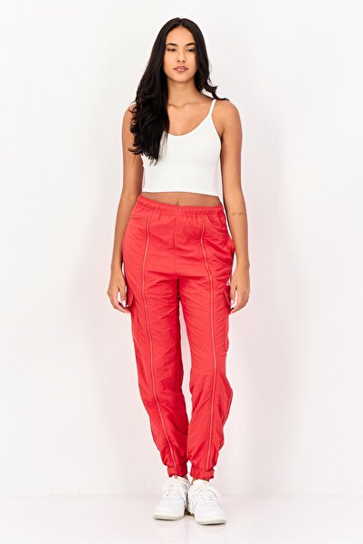 adidas Women Loose Fit Brand Logo Dancing Cargo Pants, Red