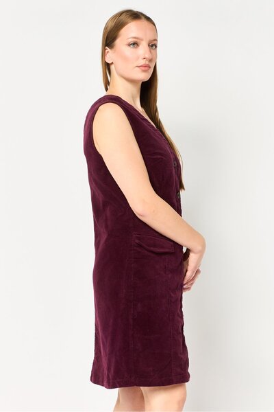 DOROTHY PERKINS Women Corduroy Mini Dress, Burgundy