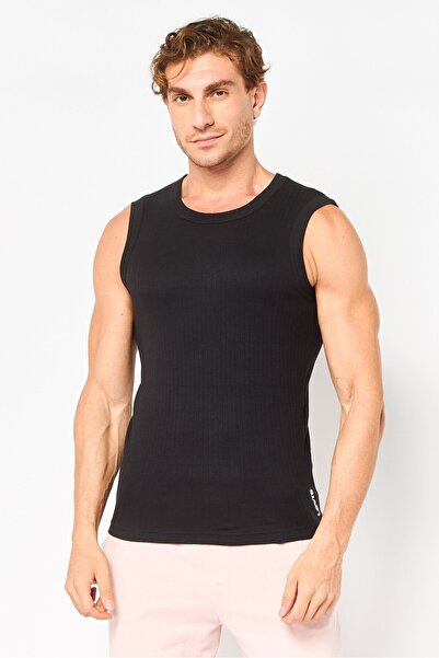 Levi's Men 2 Pieces Solid Sleeveless Undershirt, Black