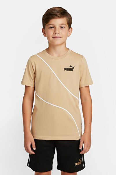 Puma Kids Boy 2 Pieces Brand Logo Short Sleeve T-Shirt And Shorts Set, Multicolor