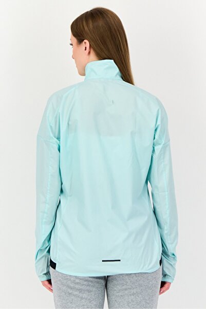 adidas Women Sportswear Fit Long Sleeve Outdoor Windbreaker Jacket, Light Turquoise