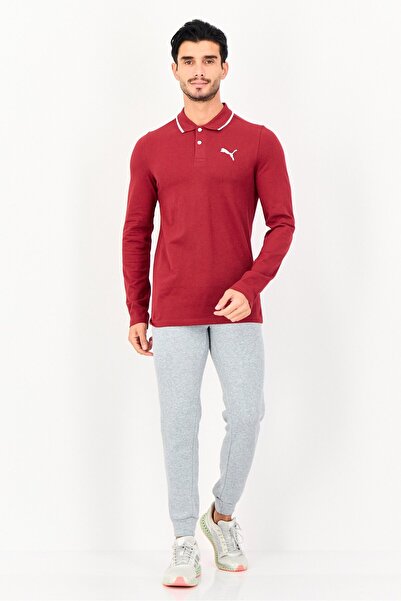 Puma Men Regular Fit Long Sleeve Outdoor Polo Shirt, Regal Red