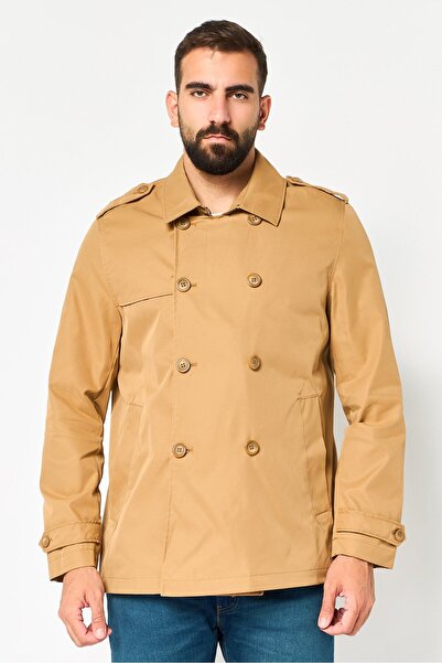 Reserved Men Solid Bomber Jacket, Tan