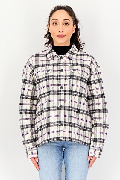 Vans Women Regular Fit Plaid Long Sleeve Casual Shirt, Multicolor