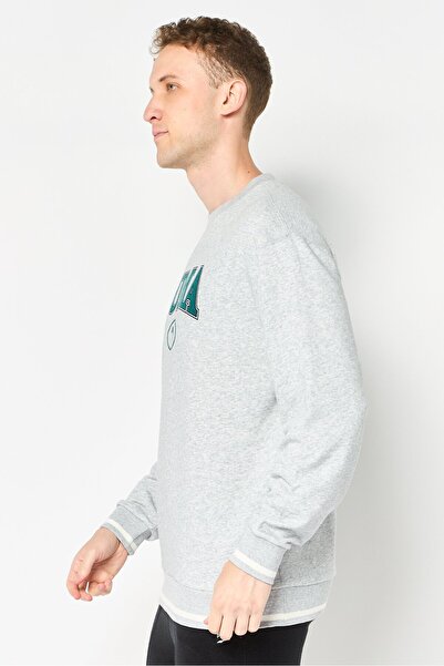 Puma Men Crew Neck Long Sleeve Outdoor Sweatshirt, Heather Grey