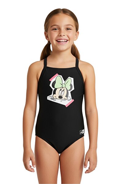 adidas Disney x Kids Girl One Piece Graphic Print Swimsuit, Black