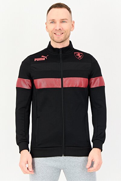 Puma x Scuderia Ferrari Men Sportswear Fit Long Sleeve Outdoor Jacket, Black