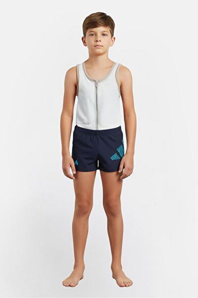 adidas Kids Boy Brand Logo Boxer Swimwear, Navy