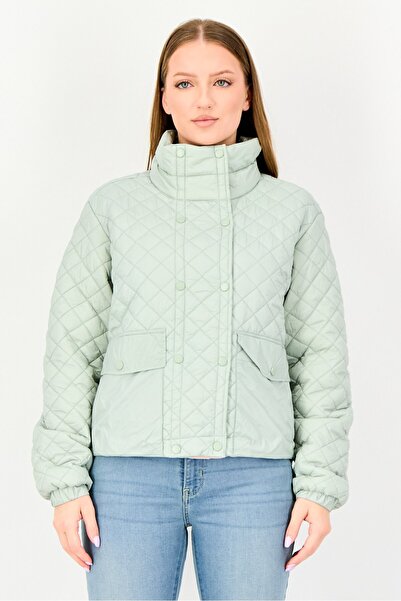 Cropp Women Quilted Puffer Jacket, Sage Green