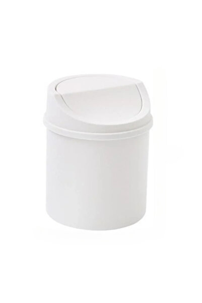 Choice Beige Mini Desktop Bin Small Trash Can Tube with Cover Bedroom Trash Can Garbage Can Clean Workspace