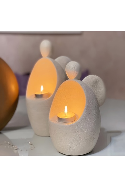 Choice Clay Angel Candlestick Silicone Mold, Winged Angel Holding Candle Base Mold, DIY Creative Candles...