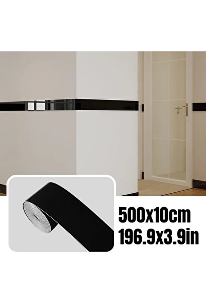 Choice قطعة واحدة سوداء 5 متر × 10 سم لوح جانبي ذاتي اللصق، ملصقات حائط مرنة ...