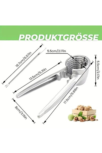 Choice مشبك جوز معدني فضي متعدد الوظائف لكسارة البندق المنزلية أداة تقشير البندق