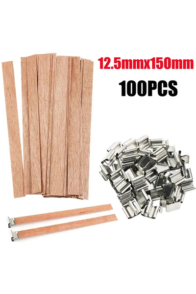 Choice 100 قطعة من شمع الصويا المصنوع يدويًا بفتيل خشبي، شمعة عطرية DIY بفتيل أحادي الاتجاه من البارافين