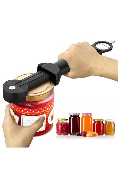 Choice فتاحة زجاجات متعددة الوظائف باللون الأسود وفتاحة أغطية من الفولاذ المق...