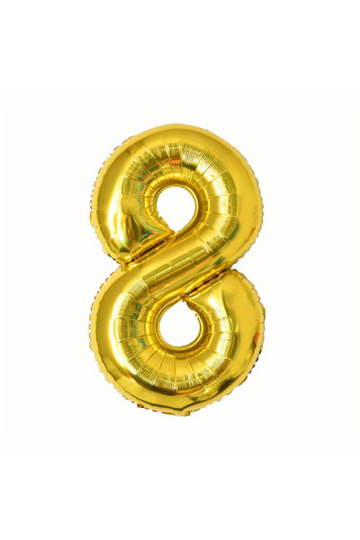 Choice بالون هيليوم ذهبي اللون مقاس 40 بوصة، رقم 8، مقاس 40 بوصة، بالون هيليو...