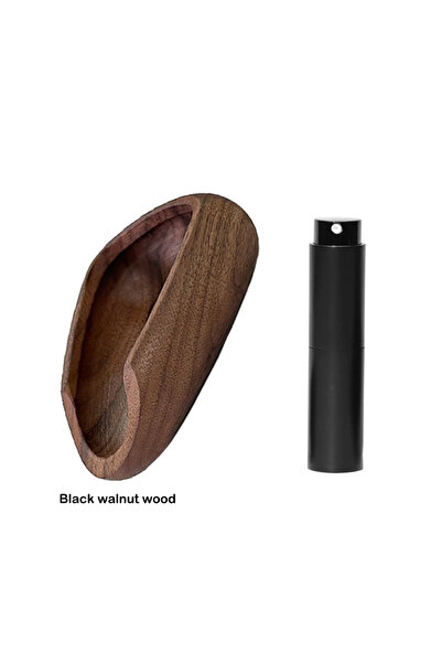 Choice مجموعة من كوب قياس حبوب القهوة من خشب الجوز الأسود ووعاء قياس حبوب القهوة وزجاجة رش صغيرة فارغة