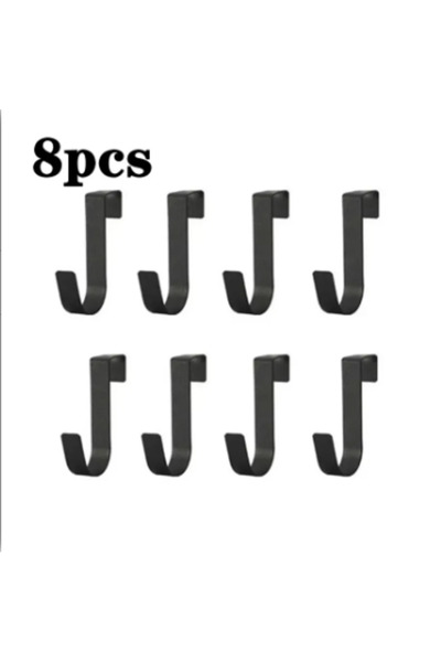 Choice خطافات متعددة الأغراض باللون الأسود، 8 قطع، خطافات خلفية لباب خزانة ال...