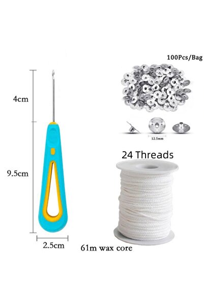 Choice A Set 100Pcs Candle Holder 61m Cotton Candle Wick Smokeless Aromathera...