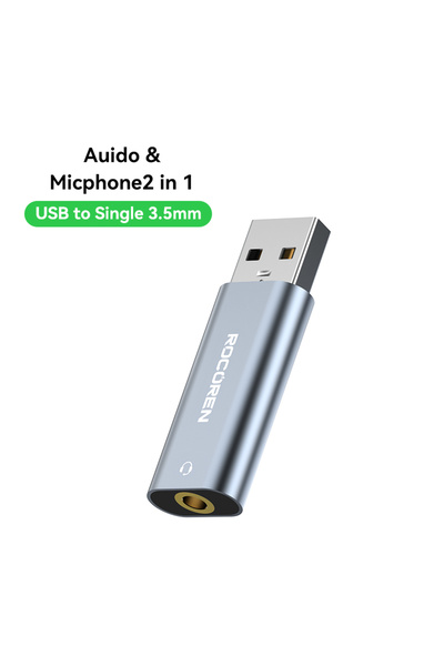 Choice USBA to Single 3.5mm Rocoren External USB Sound Card To 3.5mm Mic Headphone Jack Stereo Headset Audi