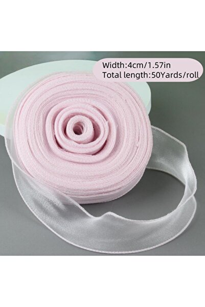 Choice شريط حرير شيفون من الأورجانزا بطول 4 سم، 50 ياردة، وردي فاتح، 10/50 يا...