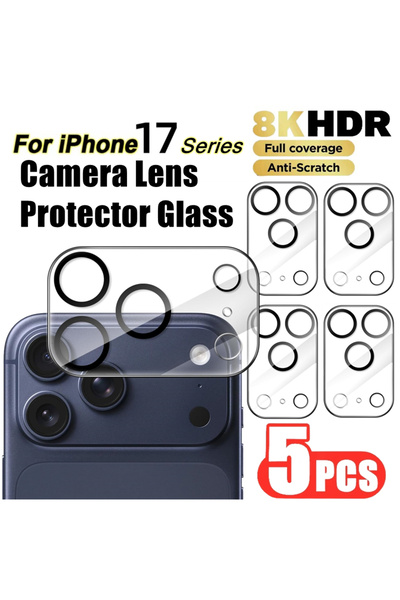 Choice 5 قطع لهاتف iPhone 17 Pro 5 قطع واقي عدسة الكاميرا الزجاجي لهاتف iPhone 17 16 15 14 13 12 11 Pro Max Plus