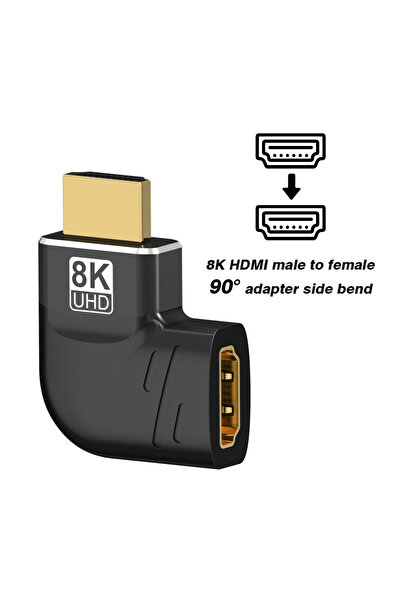 Choice كابل تمديد محول HDMI 2.1 بزاوية 90 درجة من M إلى F مع انحناء جانبي 8K ...
