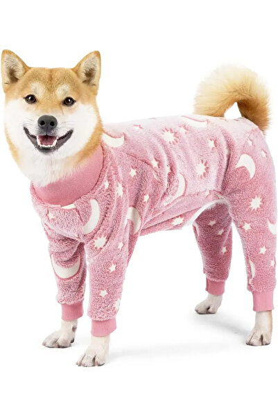 Choice ملابس شتوية وردية M للكلاب، بيجامات، جمبسوت، ملابس شتوية بأربعة أرجل ل...